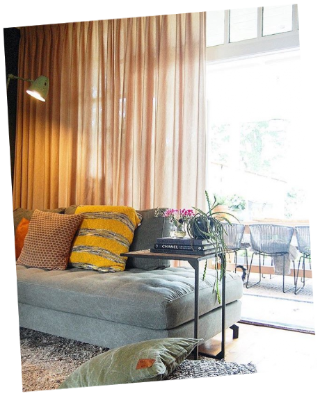 Vitrage in Oker tint DutchCurtains.nl